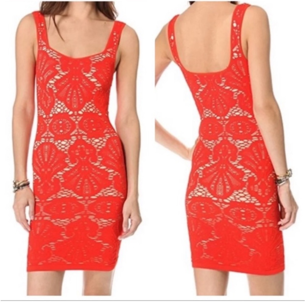 ❤️🧡♥️FREE PEOPLE BODY CON dress-orange/red